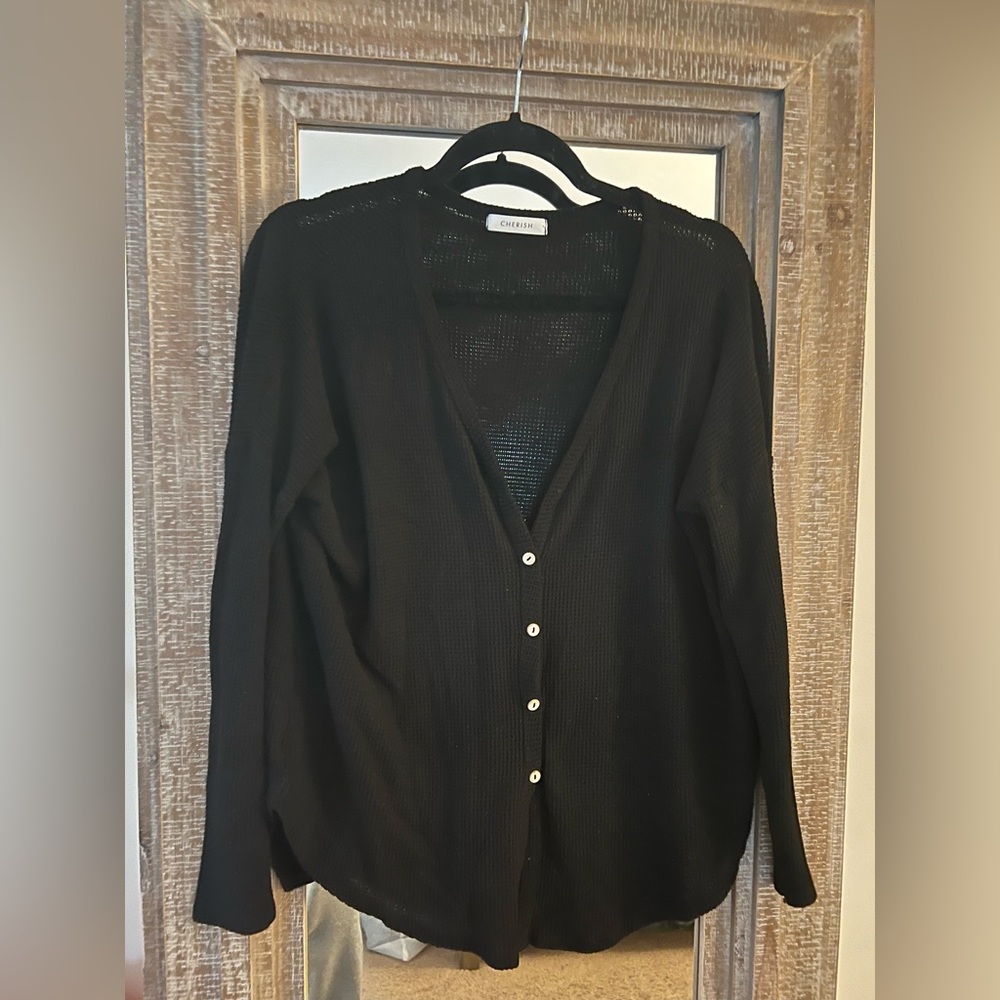Black knit cardigan. Size S.